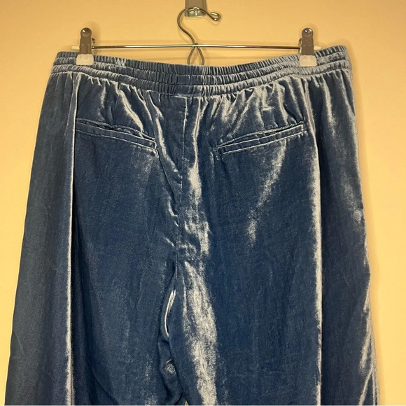 GAP Sporty Drawstring Waist Velvet Blue Joggers - Picture 7 of 9